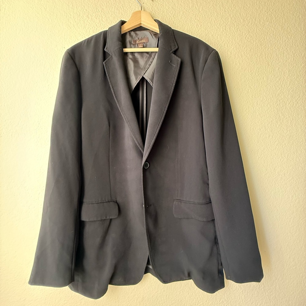Tasso Elba Mens Blazer Size M Black Classic Suit Jacket Two Button - Picture 4 of 8